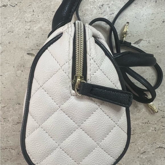 Betsey Johnson Cream and Gold Accent Mini Purse with Cross-Over Strap - Picture 5 of 8